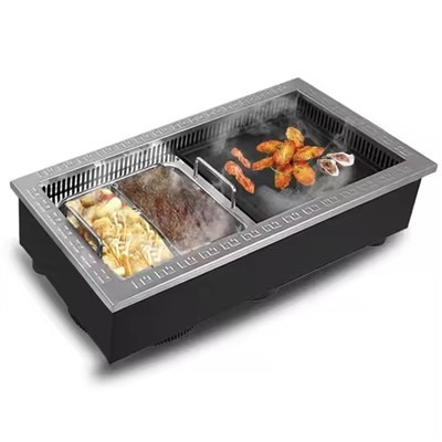 Electric BBQ Grill with Hot Pot